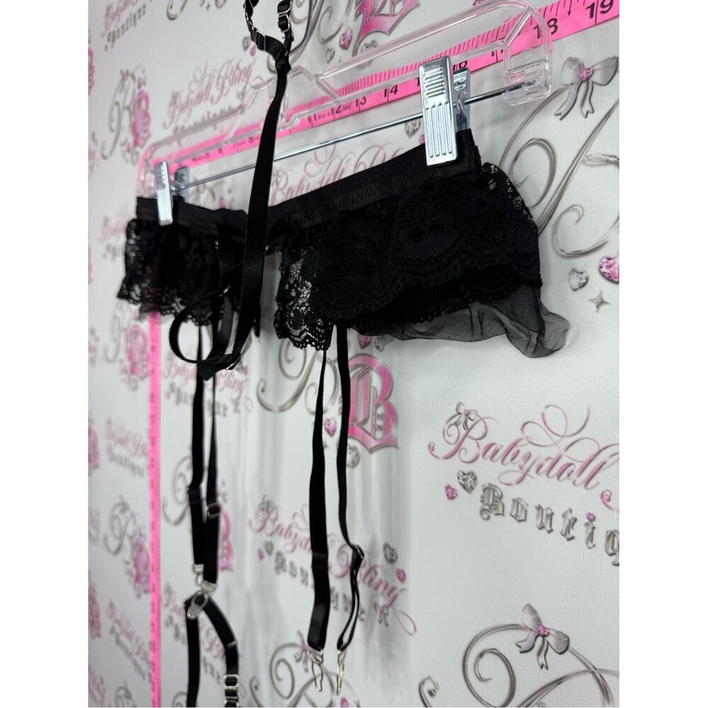 Garter Black Lace Garter Belt with Adjustable Straps tutu - Picture 5 of 15